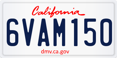 CA license plate 6VAM150