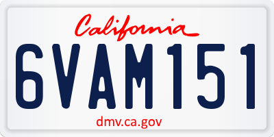CA license plate 6VAM151