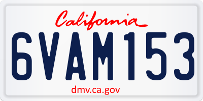 CA license plate 6VAM153