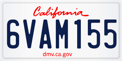 CA license plate 6VAM155