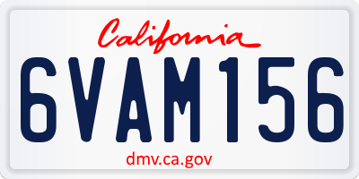 CA license plate 6VAM156