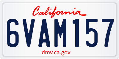 CA license plate 6VAM157
