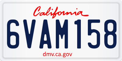 CA license plate 6VAM158