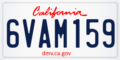 CA license plate 6VAM159