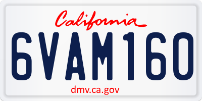 CA license plate 6VAM160