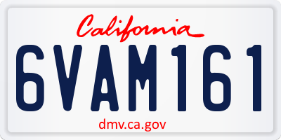 CA license plate 6VAM161