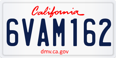 CA license plate 6VAM162