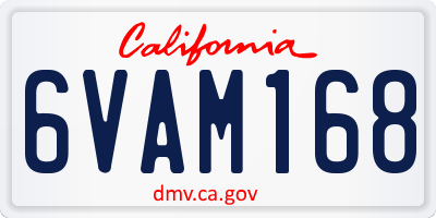 CA license plate 6VAM168
