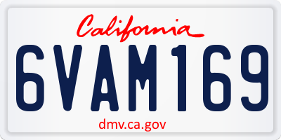CA license plate 6VAM169