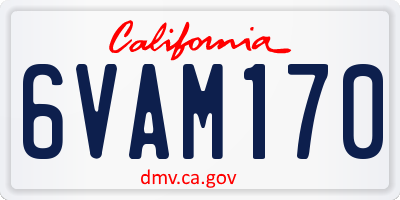 CA license plate 6VAM170