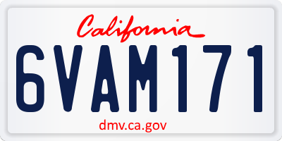 CA license plate 6VAM171