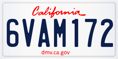 CA license plate 6VAM172