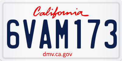 CA license plate 6VAM173