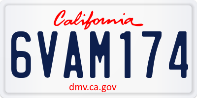 CA license plate 6VAM174