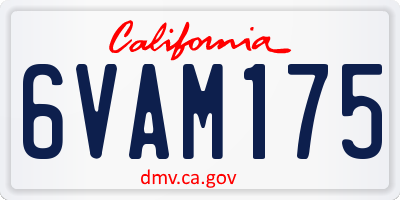 CA license plate 6VAM175