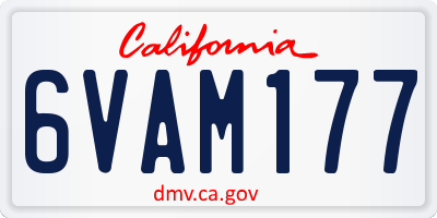 CA license plate 6VAM177