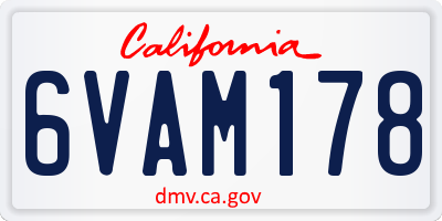 CA license plate 6VAM178