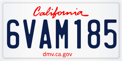 CA license plate 6VAM185