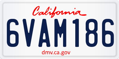 CA license plate 6VAM186