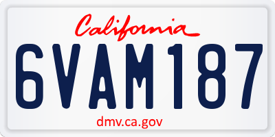 CA license plate 6VAM187