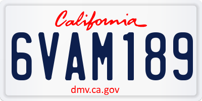 CA license plate 6VAM189
