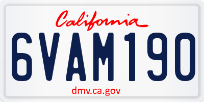 CA license plate 6VAM190