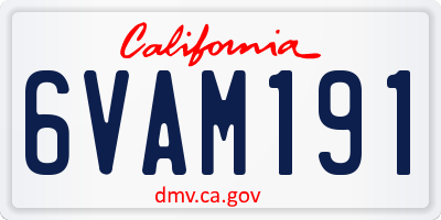 CA license plate 6VAM191