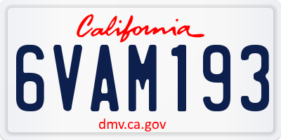 CA license plate 6VAM193