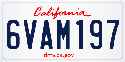 CA license plate 6VAM197