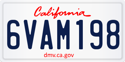 CA license plate 6VAM198