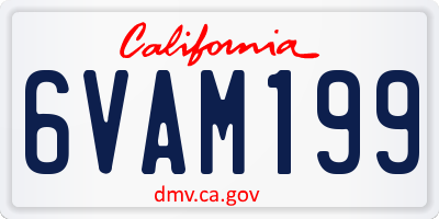 CA license plate 6VAM199