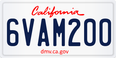 CA license plate 6VAM200