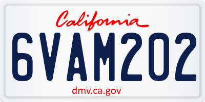 CA license plate 6VAM202