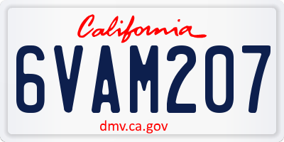 CA license plate 6VAM207