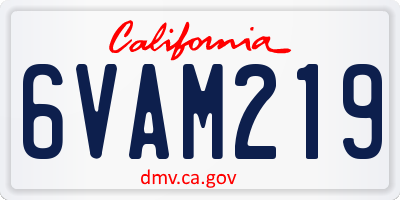 CA license plate 6VAM219