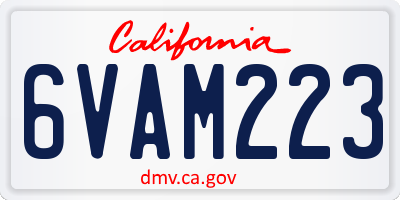 CA license plate 6VAM223