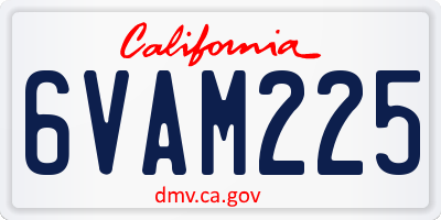 CA license plate 6VAM225