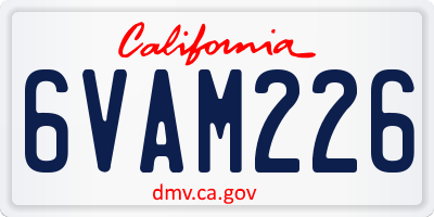 CA license plate 6VAM226