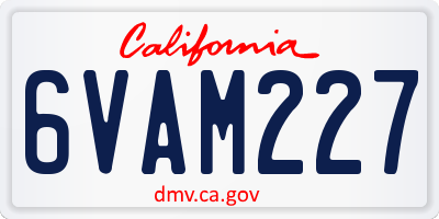CA license plate 6VAM227