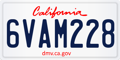 CA license plate 6VAM228