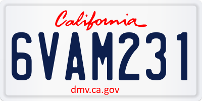 CA license plate 6VAM231