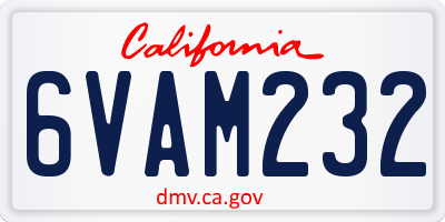 CA license plate 6VAM232