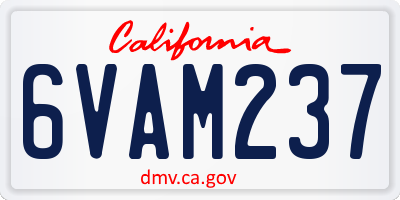 CA license plate 6VAM237