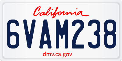 CA license plate 6VAM238