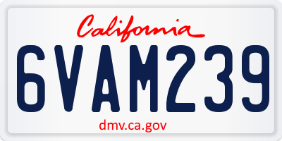 CA license plate 6VAM239
