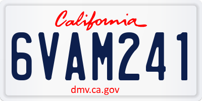 CA license plate 6VAM241
