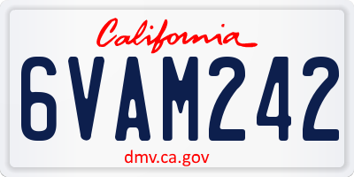 CA license plate 6VAM242