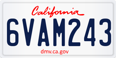 CA license plate 6VAM243