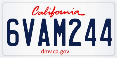 CA license plate 6VAM244