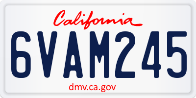 CA license plate 6VAM245